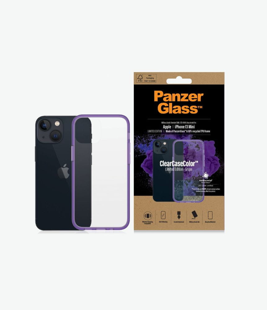 PanzerGlass ClearCaseColor pre Apple iPhone 13 mini 0327, fialové